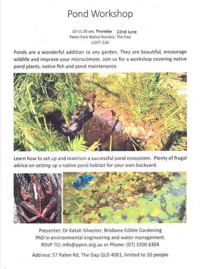 Paten Park Native Nursery&nbsp;Workshops